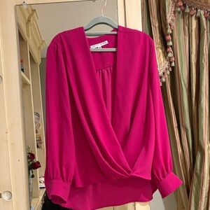 Trina Turk Fuchsia Drape Blouse